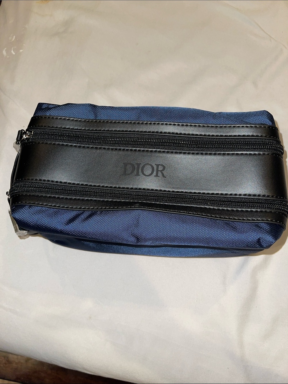Dior Navy and Black Double-Zip Toiletry Pouch